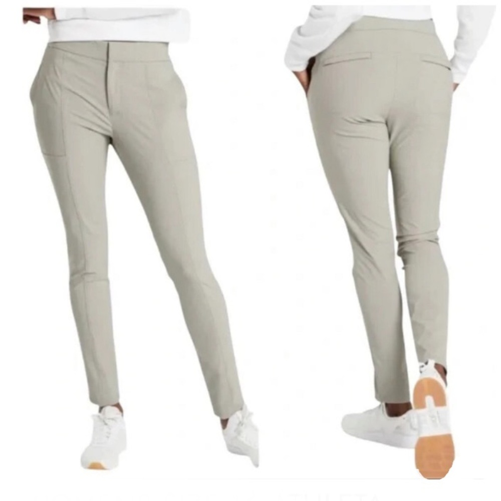 EUC ATHLETA WANDER STASH MID RISE KHAKI PANTS SIZE 6